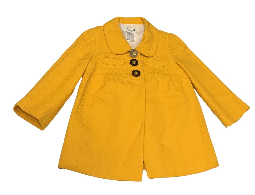 Chloé cropped silk jacket, textured woven fabric, gold buttons, EU 36, Made in France