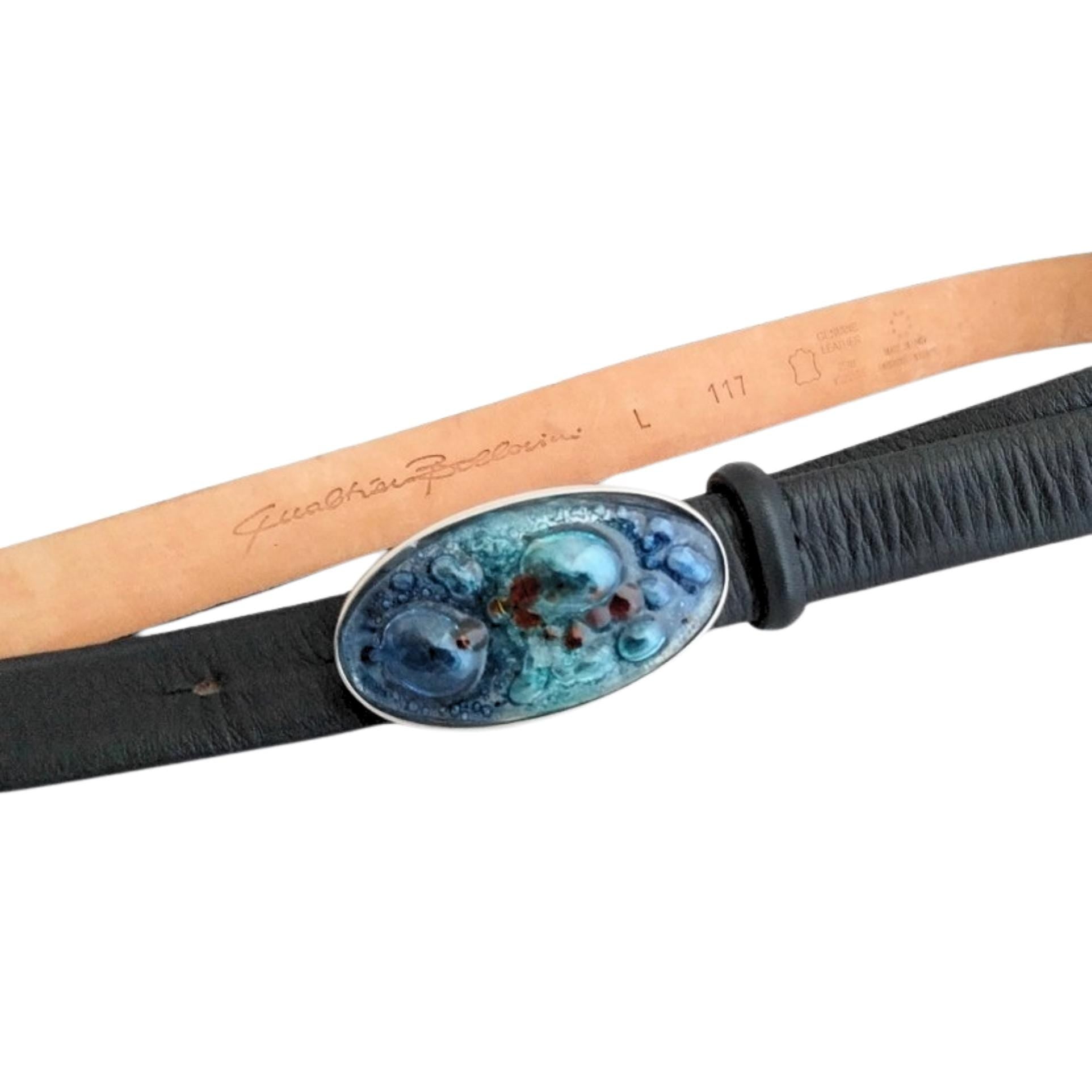 Elegant handcrafted Italian belt, Murano glass design, premium accessories