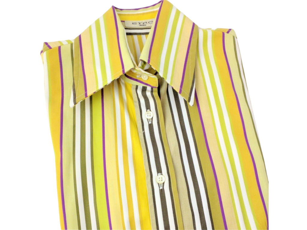 ETRO Milano fitted striped shirt, IT 38 (US 2/4), 100% cotton, Made in Italy