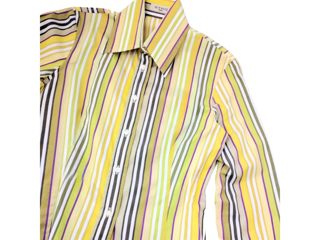 ETRO Milano cotton slim-fit shirt, tailored fit, classic striped pattern