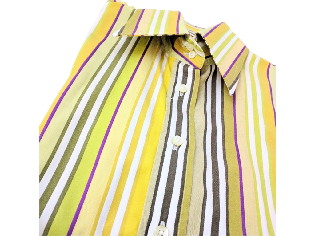Italian-made ETRO striped shirt, non-stretch cotton, true to size, IT 38