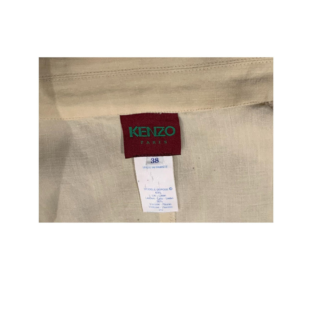 French designer Kenzo linen jacket, breathable fabric, tailored structure
