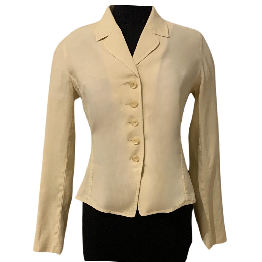 Kenzo Paris beige linen-blend jacket, waist-length, slim fit, size 40 FR (EU 38)