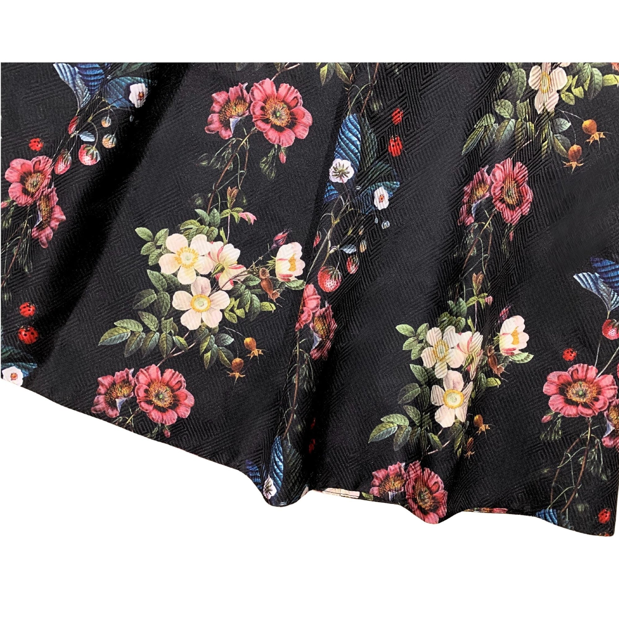 Ted Baker Bevly Oracle Floral Jacquard A-Line Skirt, pleated flared silhouette, size 2 US 6
