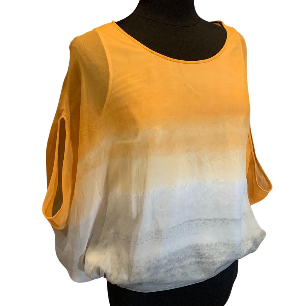 Pre-loved DVF fashion, ombre batwing top, timeless luxury wardrobe essential