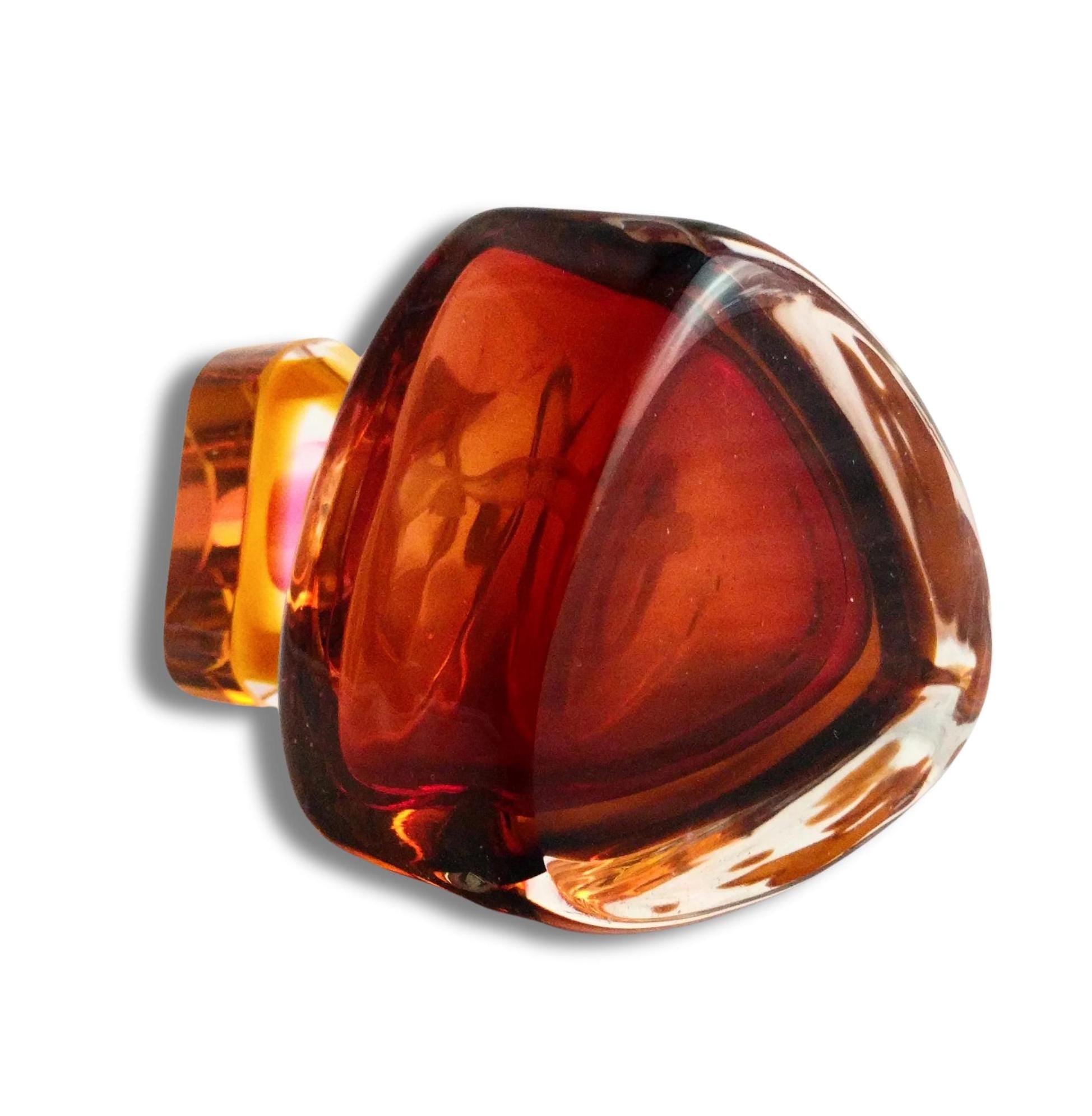 Perfume bottle vintage Murano perfume bottle amber small art Glass Perfume Bottle rare