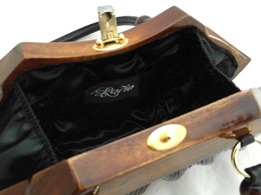 Rare ROCIO Wooden Purse – Eco-Friendly Sculpted Acacia Wood Handbag, Luxury Designer Bag with Leather Handles, Sustainable Fashion