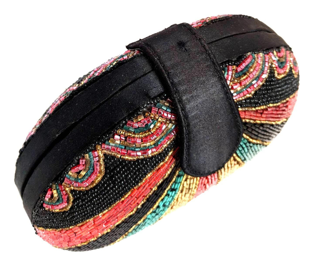 Luxury vintage Bob Mackie purse, multicolored glass beads, perfect for weddings