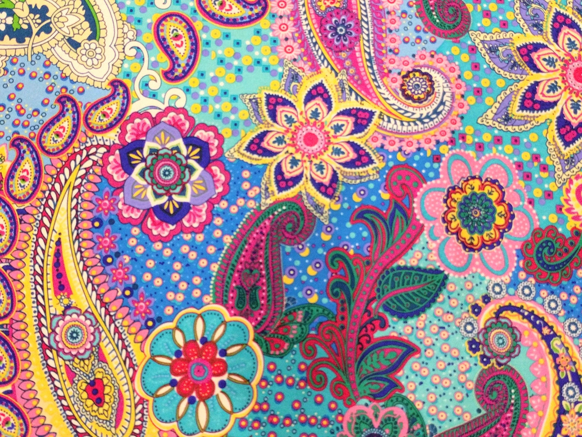 Italian Silk Scarf – Small Multi-coloured Como Silk Scarf, Made in Italy, Pink, Purple, Blue, 19.5" Square with Rolled Edges