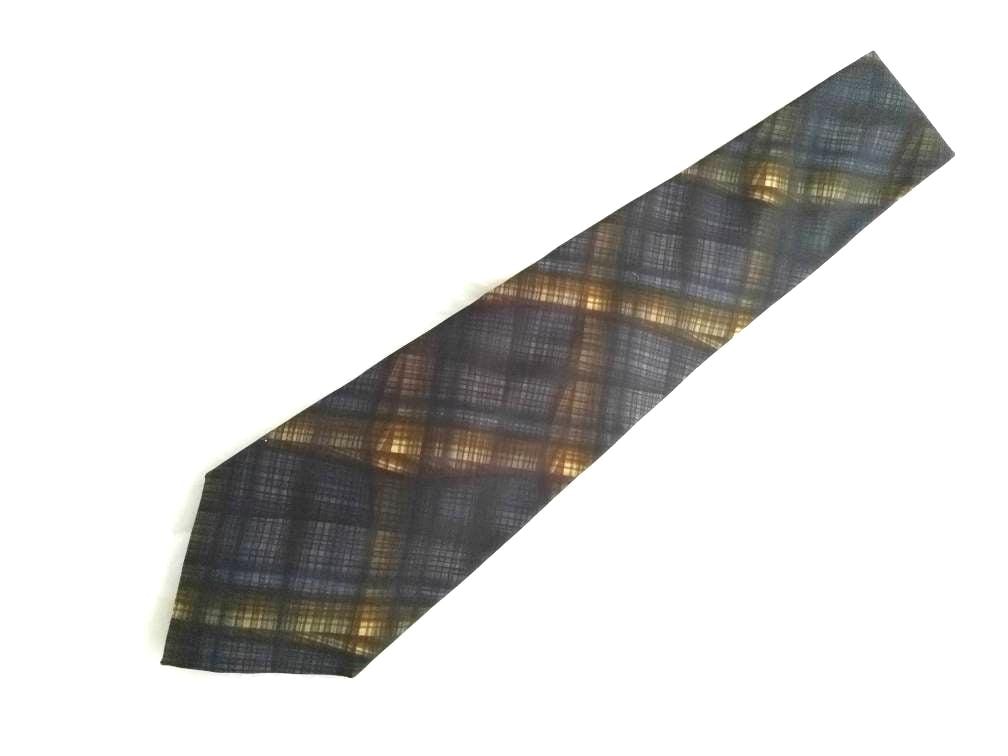 Salvatore Ferragamo Men's Silk Tie - Midnight Blue Plaid, Luxury 100% Silk Designer Tie, Made in Italy, Perfect for Any Occasion