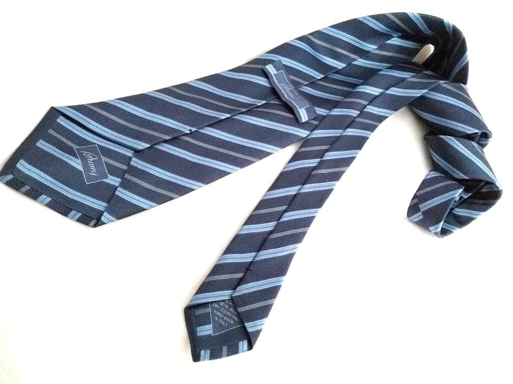 Silk Tie - Striped Micro Pattern Brioni Tie | Handmade in Italy, Elegant Gift for Men, Luxury Accessories