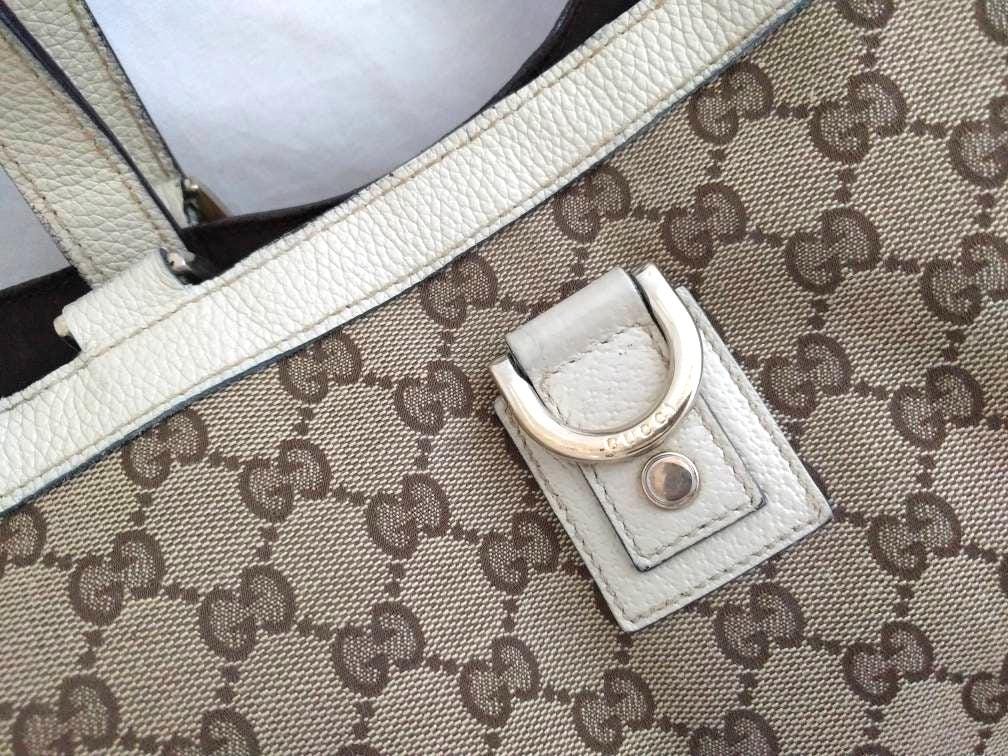 Gucci GG Abbey D-Ring Tote – Beige/Brown Canvas, Made in Italy
