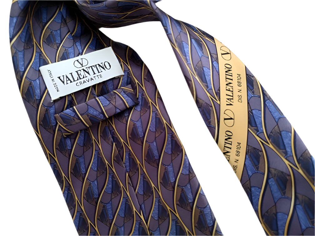 Valentino silk necktie in light lilac and purple, 100% silk, made in Italy - Designer silk tie