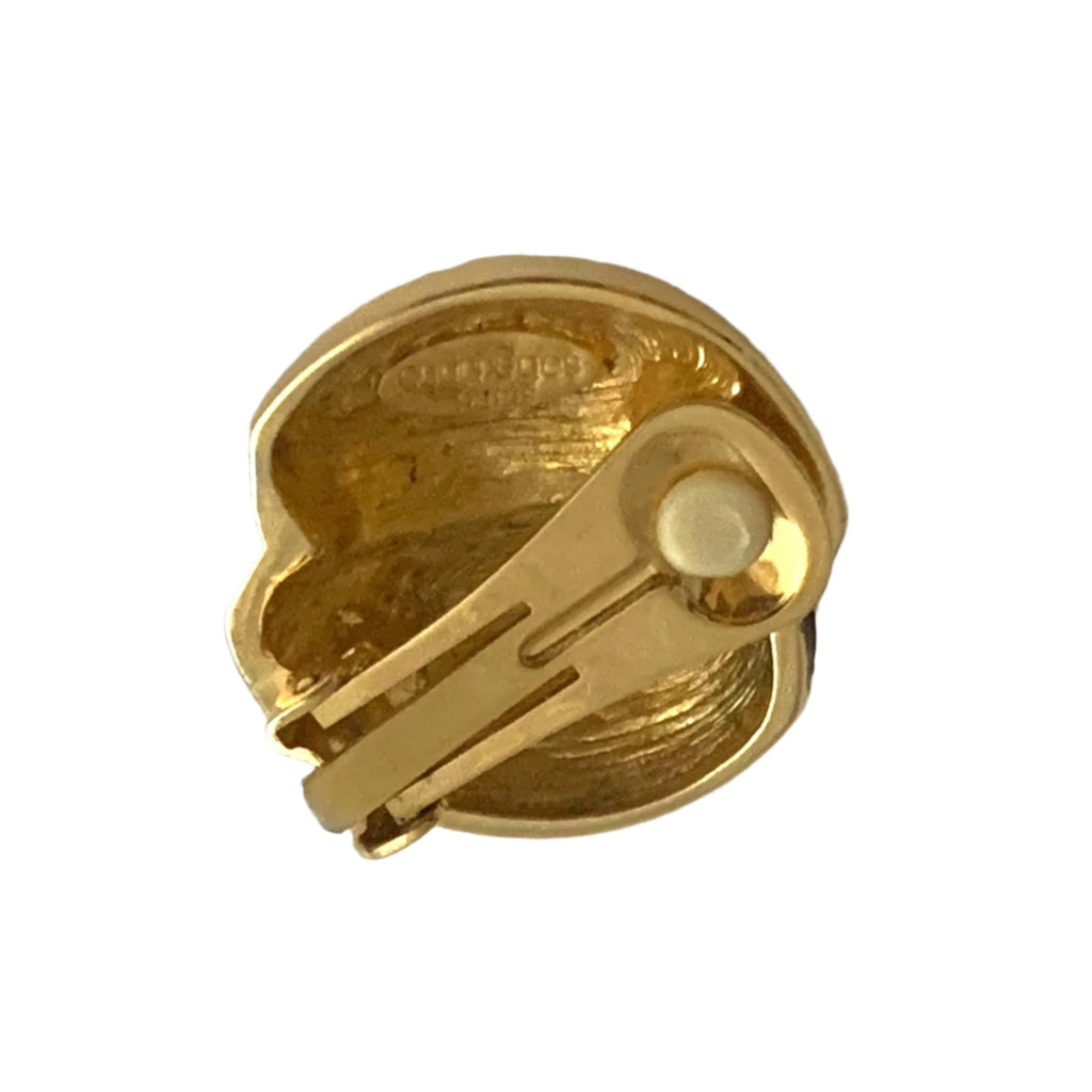 Retro Courreges clip-on earrings with geometric modernist design - Futuristic Courreges earrings