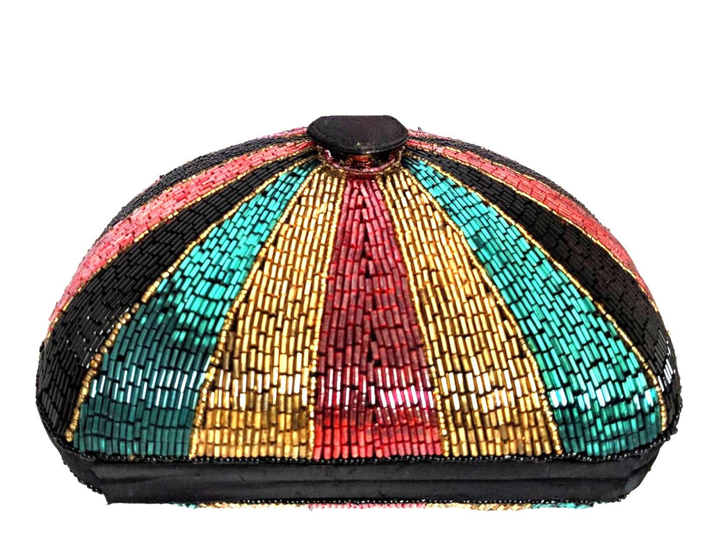 Bob Mackie beaded shoulder bag with twist-top closure, perfect for special occasions