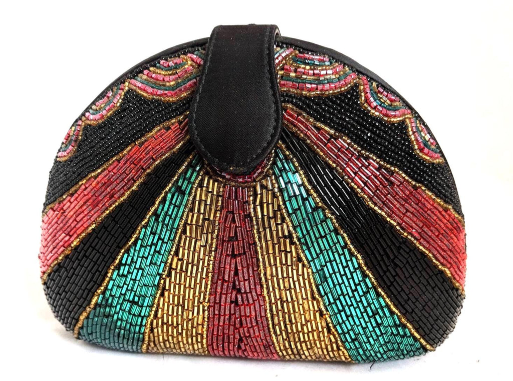 Vintage Bob Mackie rainbow beaded purse with removable strap