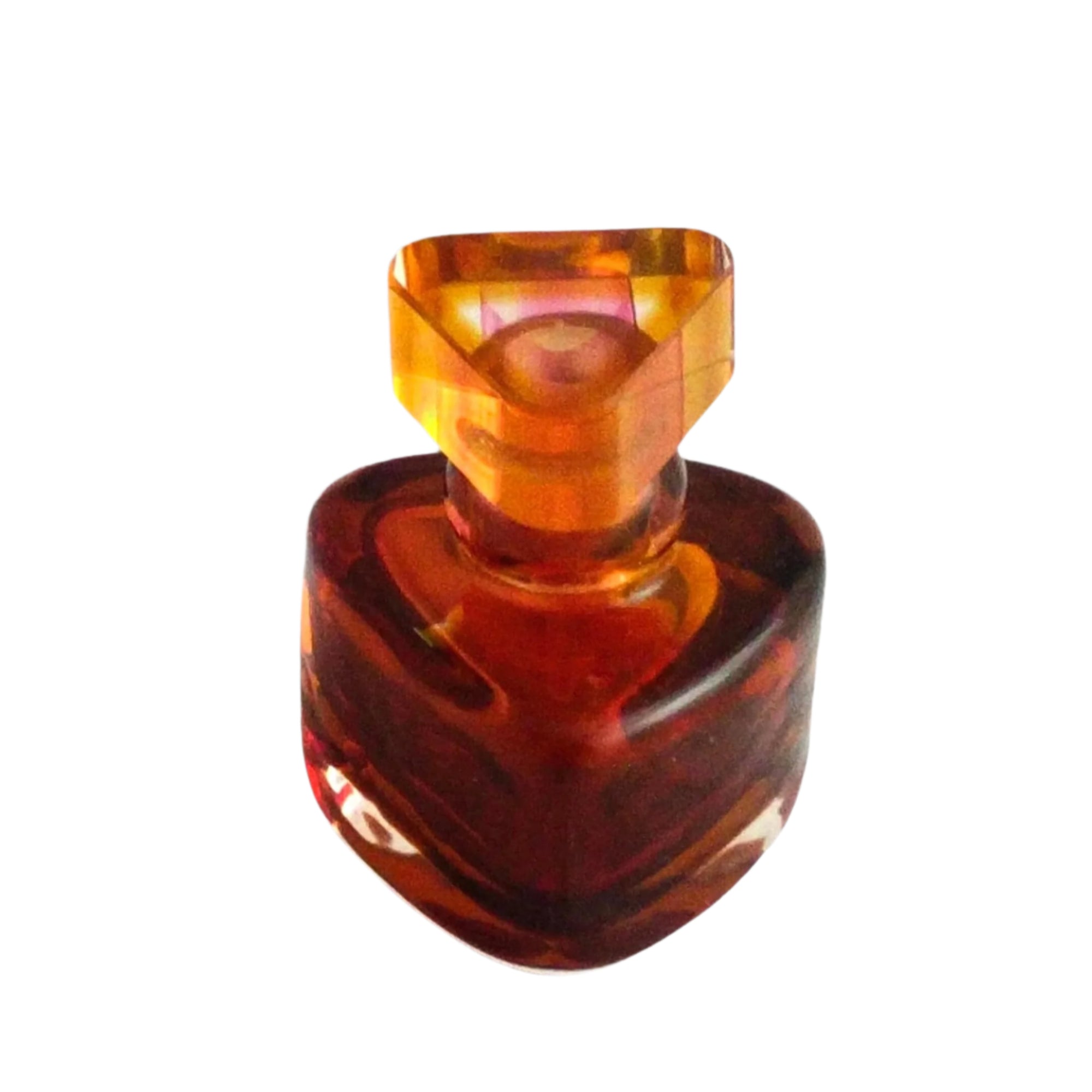Perfume bottle vintage Murano perfume bottle amber small art Glass Perfume Bottle rare