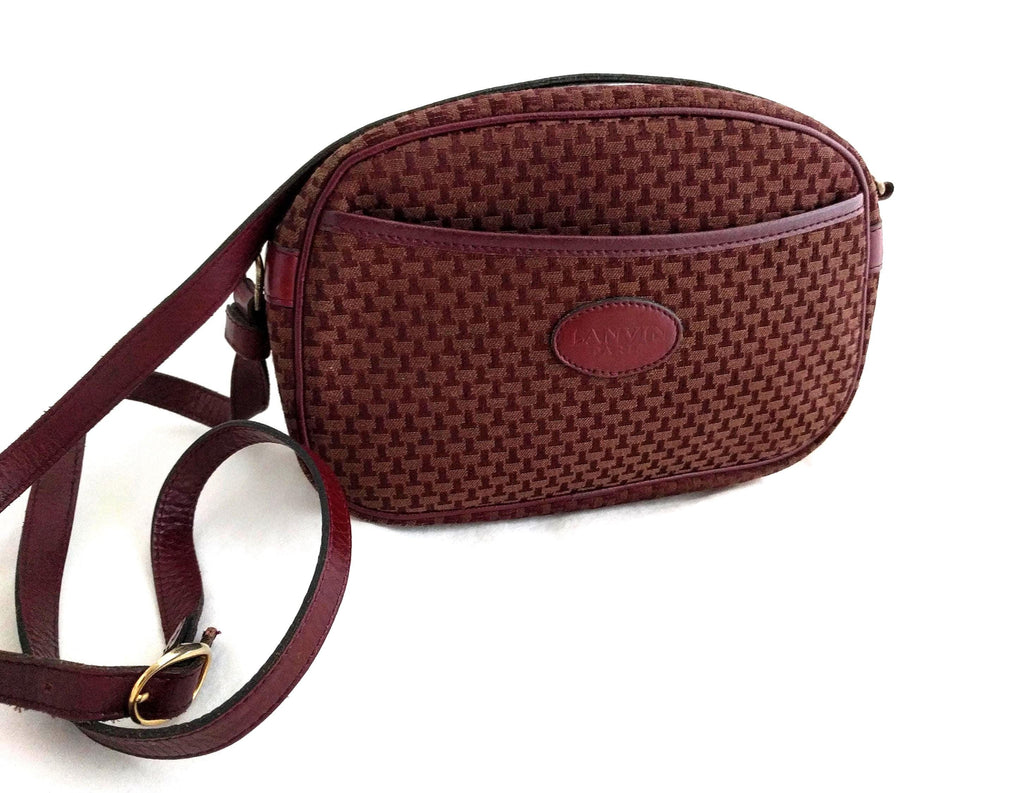 LANVIN purse - Lanvin crossbody- Lanvin shoulder bag - Vintage Lanvin burgundy bag - Beautiful and timeless