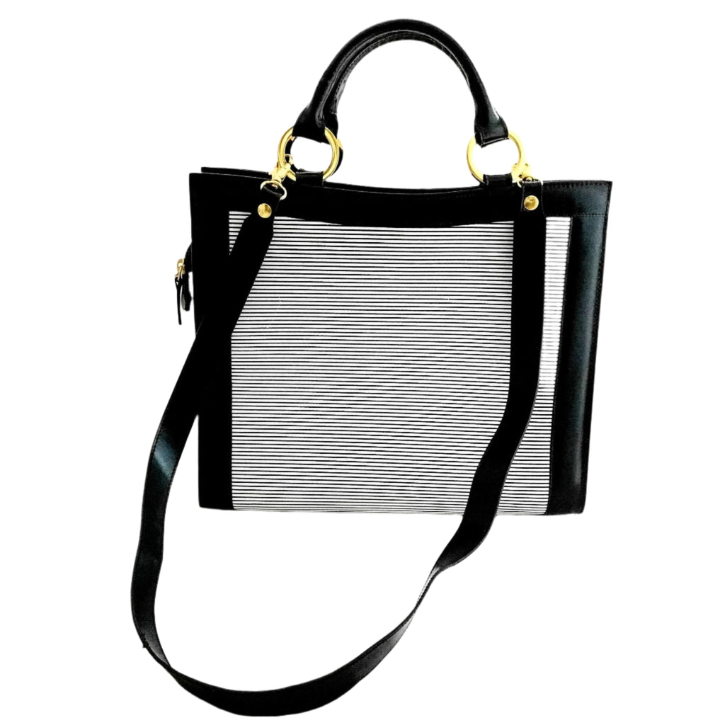 Vintage GEN RIGO Embossed Leather Bag – Black, Made in Italy, 1970s
