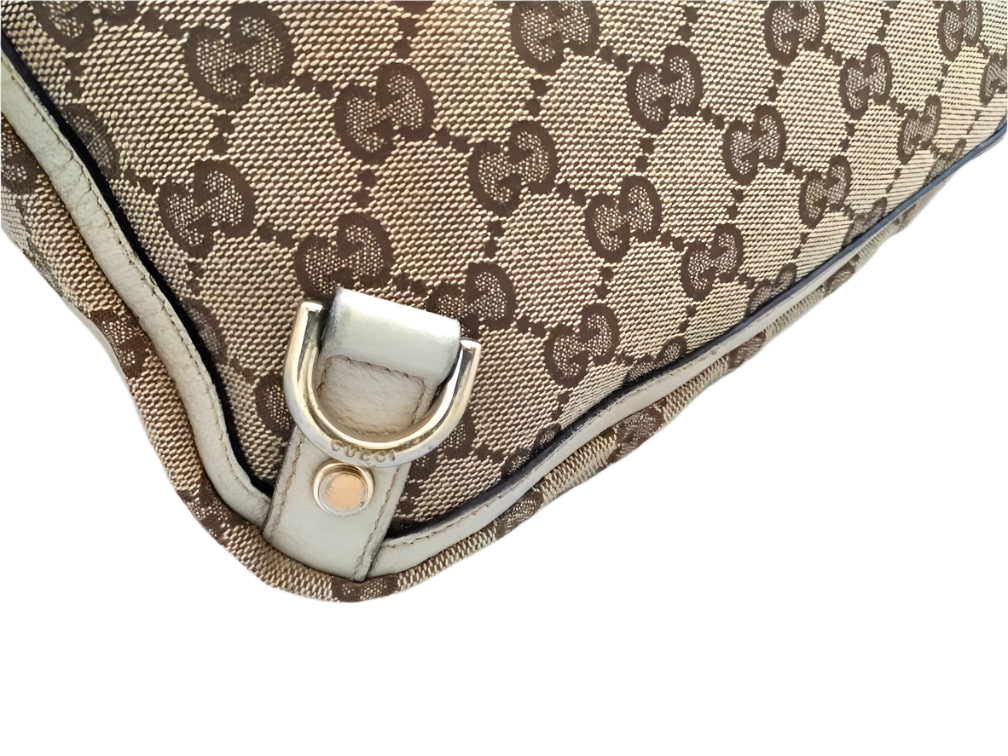 Gucci GG Abbey D-Ring Tote – Beige/Brown Canvas, Made in Italy