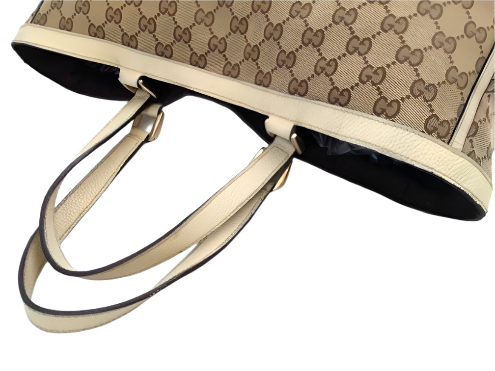 Gucci GG Abbey D-Ring Tote – Beige/Brown Canvas, Made in Italy