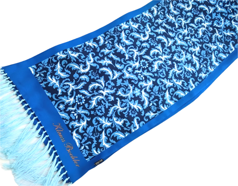 Silk Scarf - Vintage Klaus's Boelher Designer Pure Silk Foulard, Elegant Fashion Accessory, Timeless Style for Any Occasion