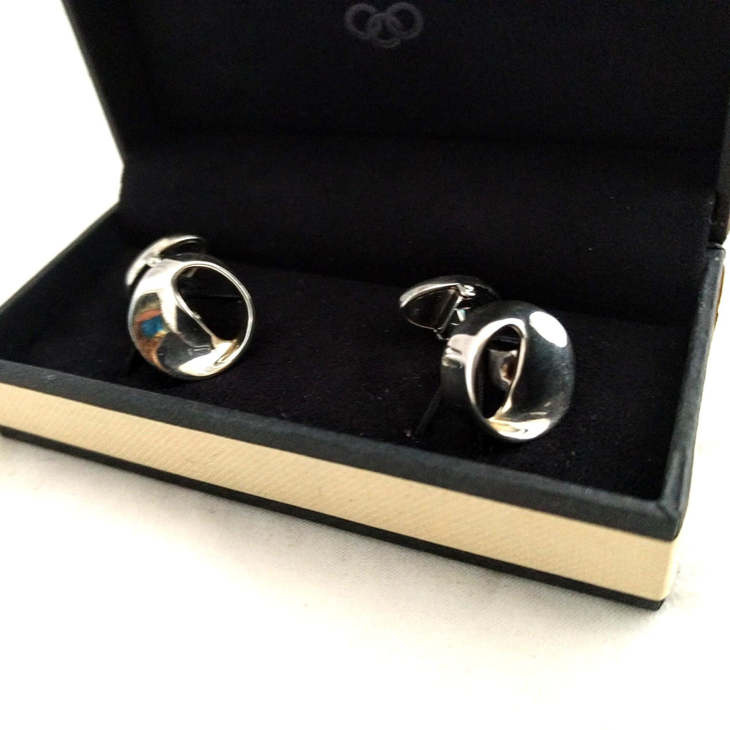 Links of London Sterling Silver Eternity Ribbon Cufflinks – T-Bar Design, Original Box, Classic Men’s Accessory
