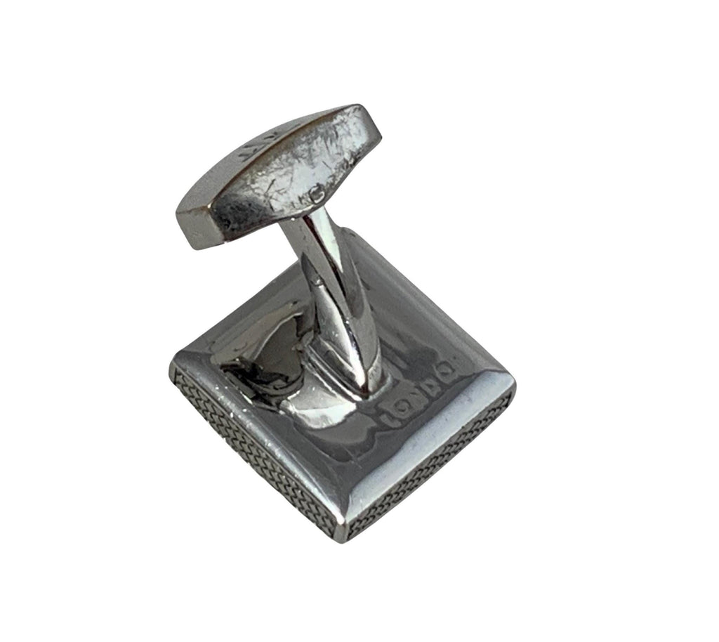 Tateossian London Cufflinks – Palladium-Plated Giza Square Designer Cufflinks, Silvertone, Luxury Gift for Him, Rare Statement Piece