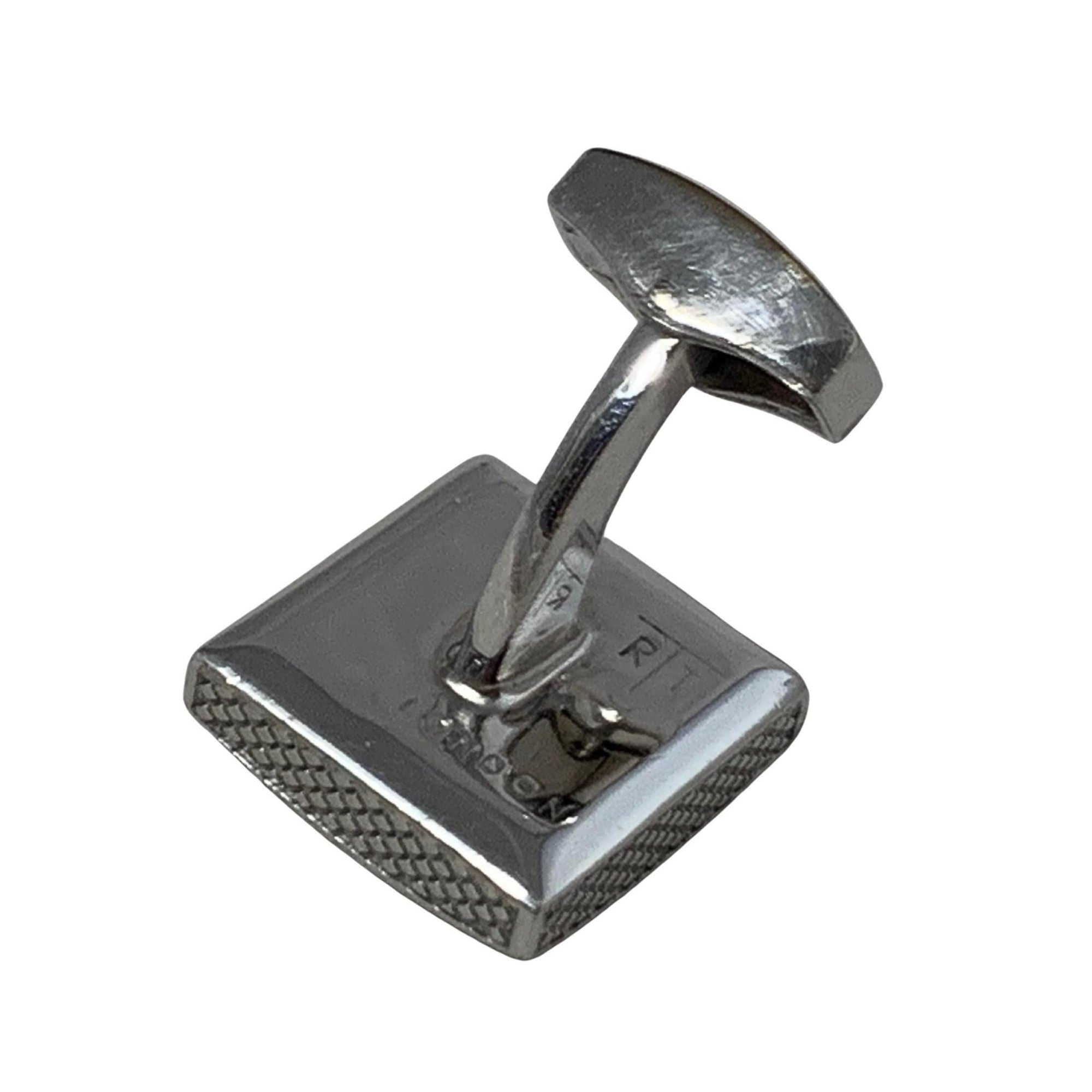 Tateossian London Cufflinks – Palladium-Plated Giza Square Designer Cufflinks, Silvertone, Luxury Gift for Him, Rare Statement Piece