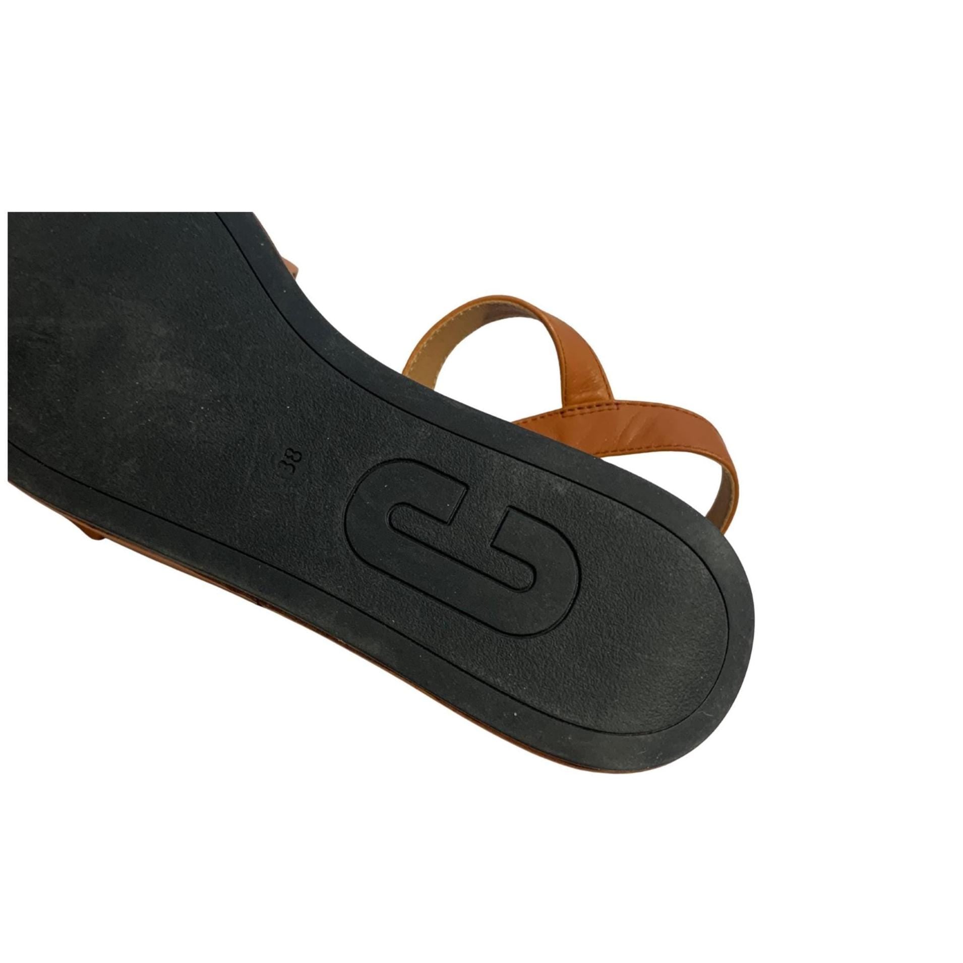 Camper Misia Platform Wedge Sandals – Brown Calfskin Leather, Size 39, Cushioned Sole, Adjustable Strap, Never Worn, Minimalist Style