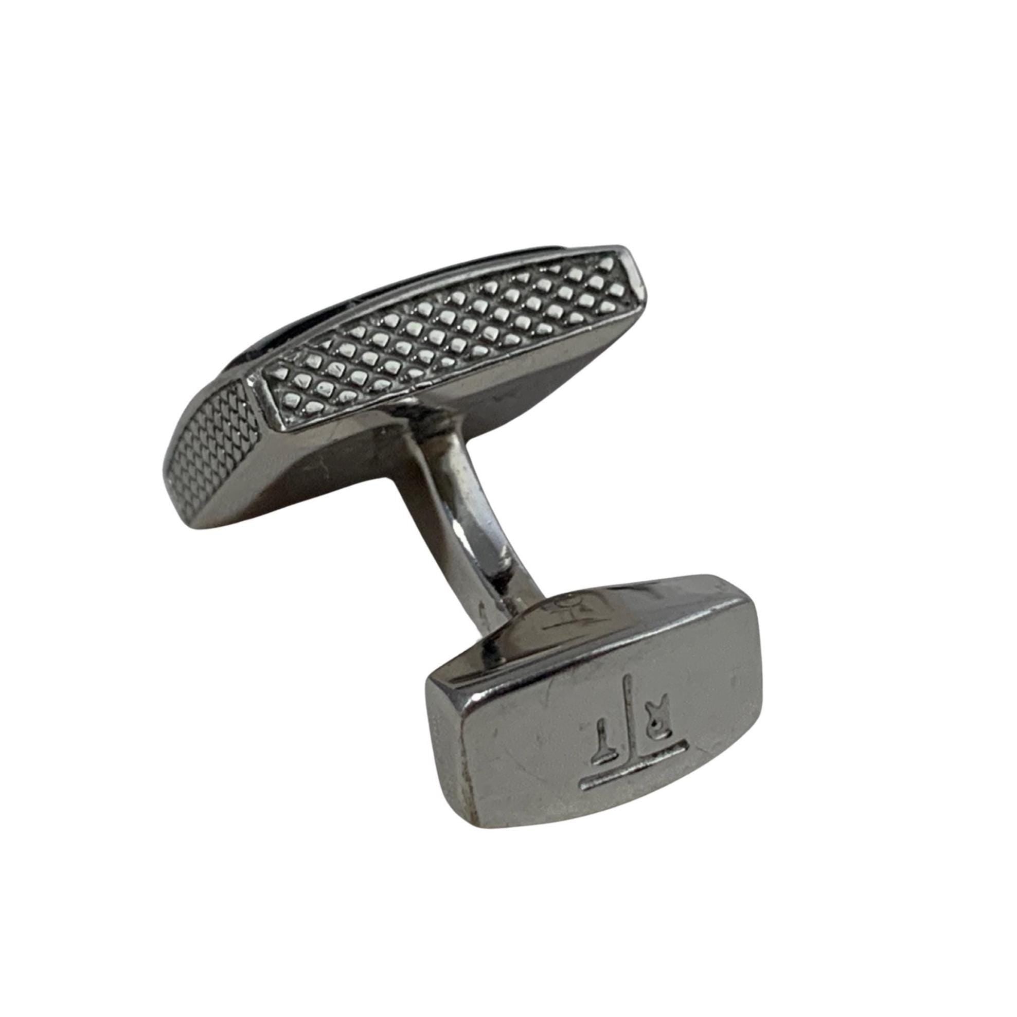 Tateossian London Cufflinks – Palladium-Plated Giza Square Designer Cufflinks, Silvertone, Luxury Gift for Him, Rare Statement Piece