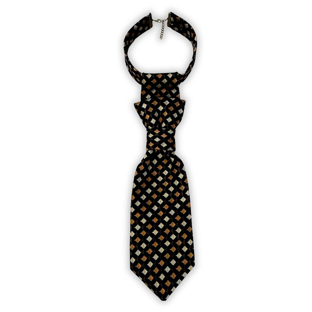 Reworked Valerio Galati Silk Tie - Women’s Continental Crossover Tie - Upcycled Handmade Italian Jacquard Necktie - Sustainable Fashion