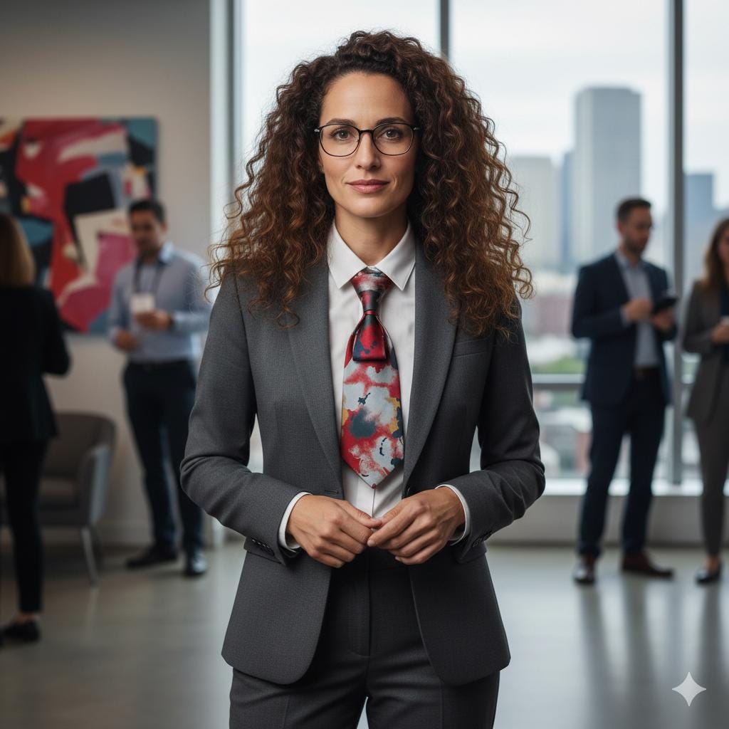 Red Tie for Women - Vintage Reworked Tie for Women - Silk Necktie - Sustainable Designer Fashion - Upcycled Abstract Necktie - Hand-made Tie