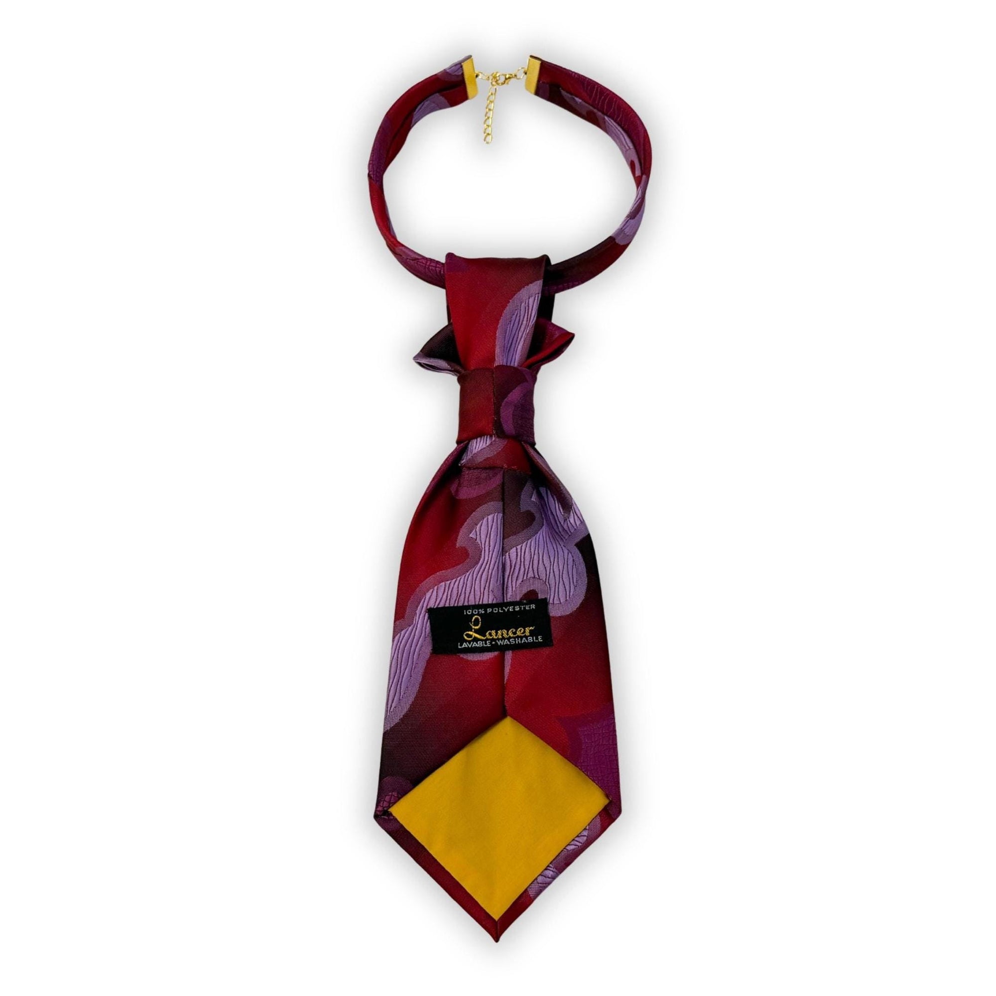 LANCER Tie for Women - Purple Abstract Reworked Tie - Bespoke Artist Accessory - Edgy Fashion Gift - Sustainable Designer Fashion