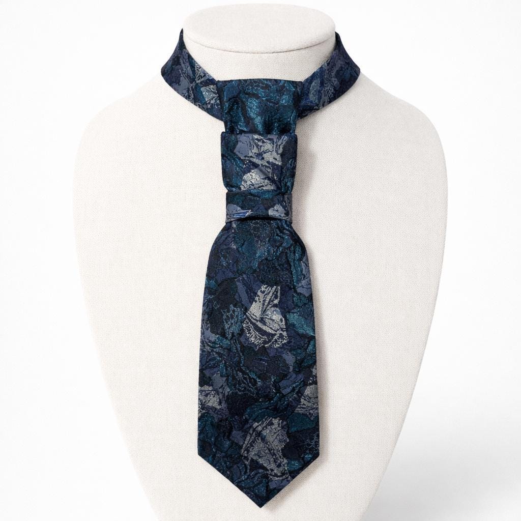 Lanvin Silk Tie for Women - Vintage Lanvin Reworked Tie for Women - Necktie for Women - Sustainable Designer Fashion