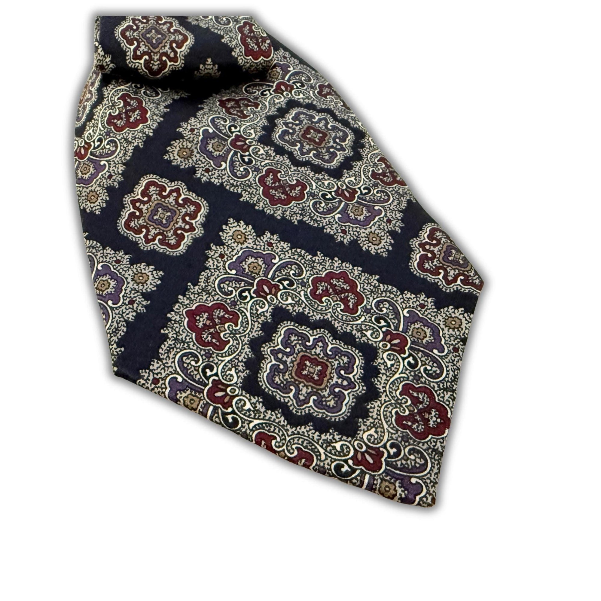 Vintage CHRISTIAN DIOR Refashioned Tie - Black & Gray Statement Necktie for Women - Vintage Dior Handstyled Tie - Bespoke Italian Silk