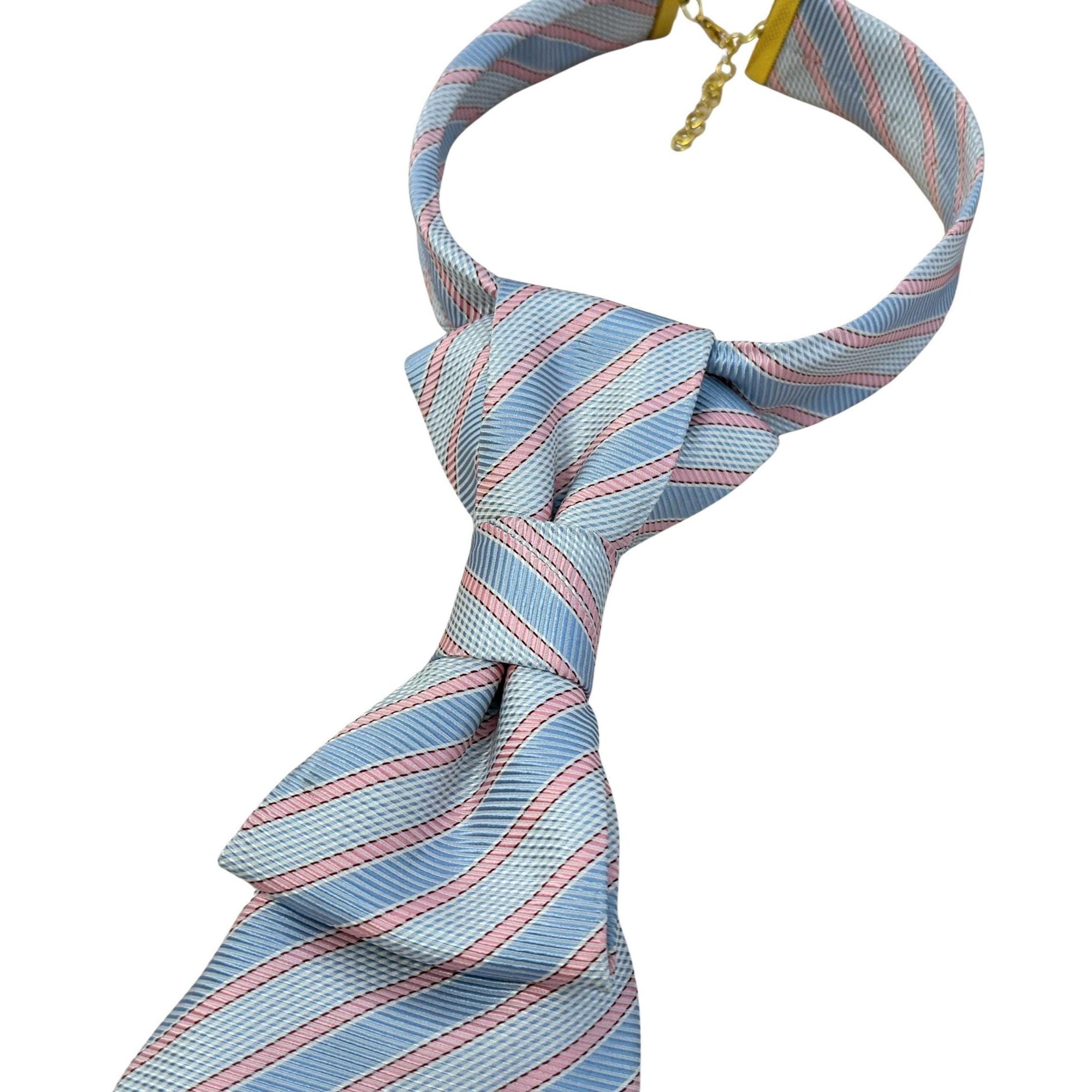 Vintage ALTEA MILANO Refashioned Tie - Pastel Statement Necktie for Women - Luxury Light Blue Handstyled Tie - Italian Silk Tie