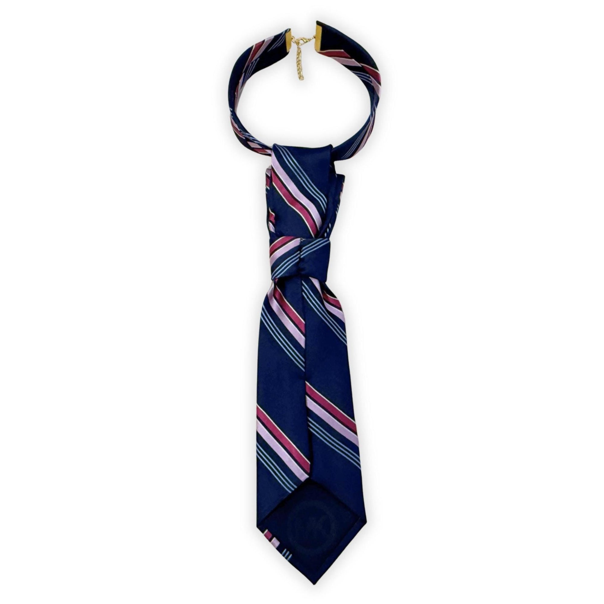 MICHAEL KORS Reworked Tie for Women - Navy Blue & Berry Butterfly Tie - Bespoke Designer Accessory - Preppy Chic Gift