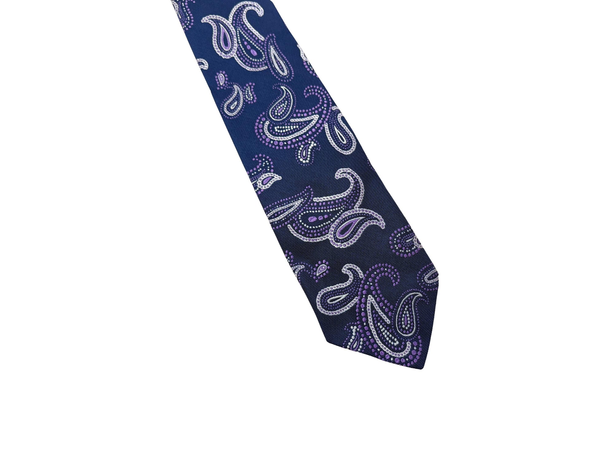 ETRO Milano Archival Silk tie Ornamental Blue Paisley & Contrast Lining 8.5cm silk tie ETRO tie jacquard silk