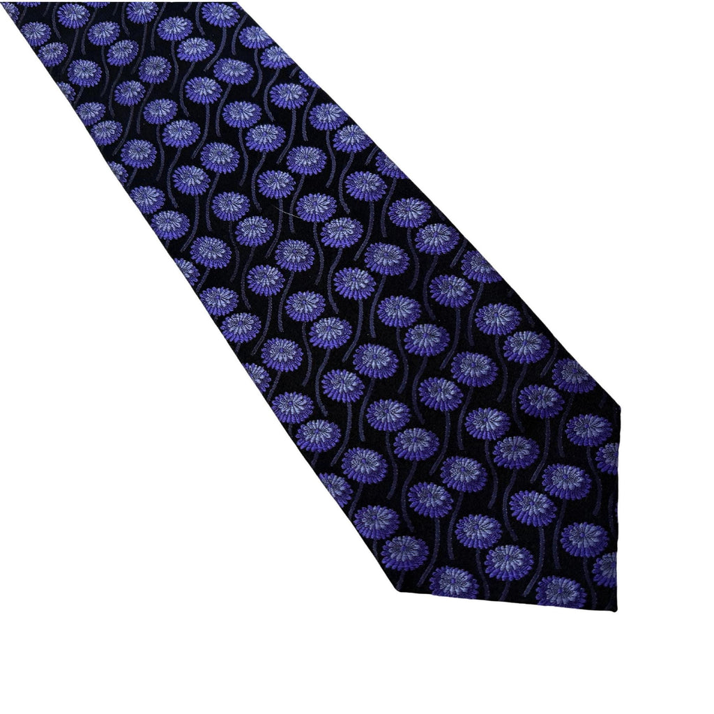 Paul Smith Tie, Made in Italy, Mulberry Silk, Blue Damask Tie, Designer Archive, 95mm Blade, Men's Luxury Gift