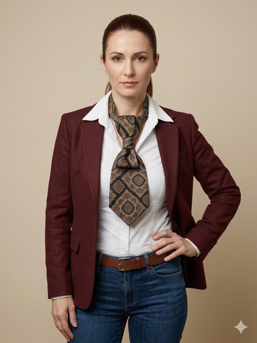 Vintage CHRISTIAN DIOR Refashioned Tie - Black & Gray Statement Necktie for Women - Vintage Dior Handstyled Tie - Bespoke Italian Silk