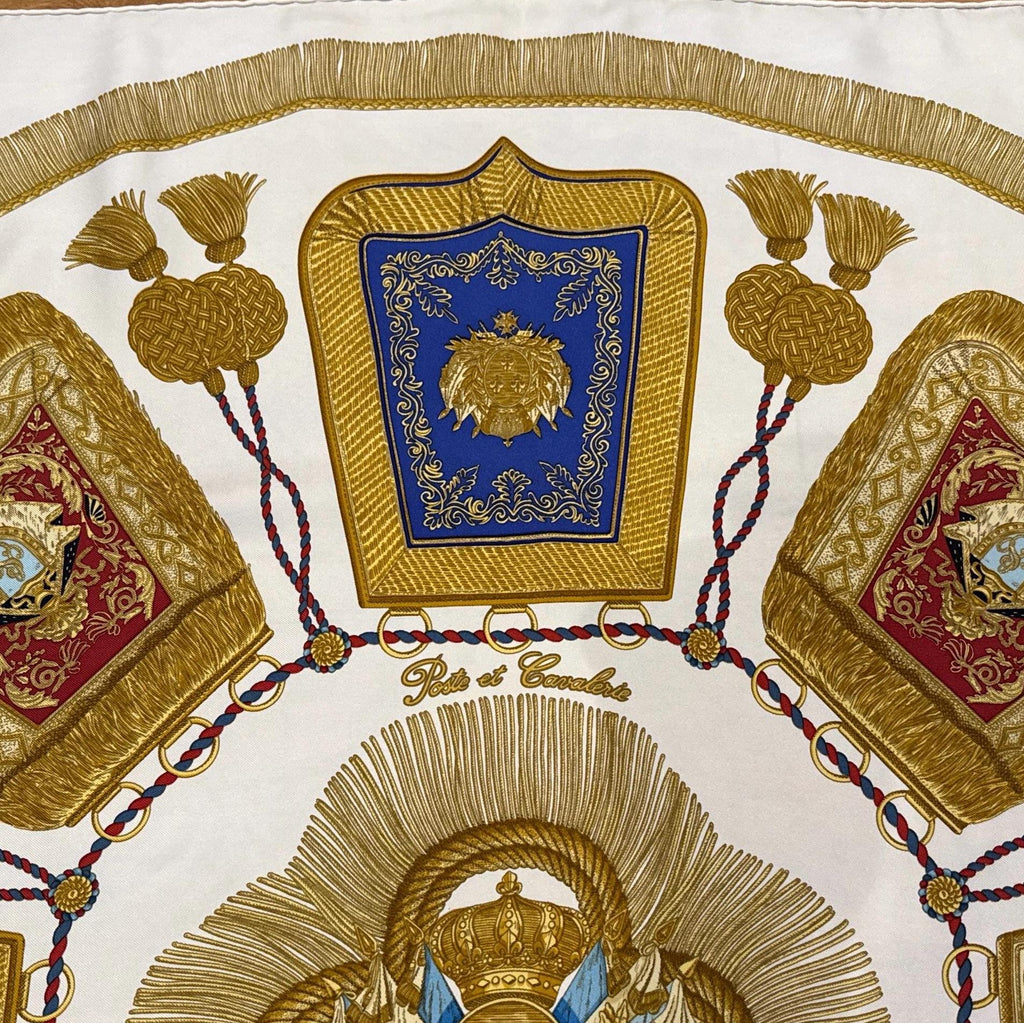 HERMES scarf POSTE et CAVALERIE Joachim Metz hermes scarf silk square scarf collectible Hermes Post and Cavalry Rare Made in France