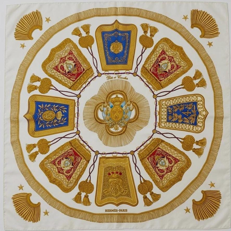HERMES scarf POSTE et CAVALERIE Joachim Metz hermes scarf silk square scarf collectible Hermes Post and Cavalry Rare Made in France