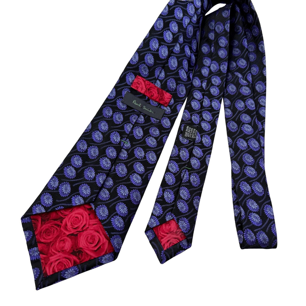 PAUL SMITH Archival Mulberry Silk Cobalt Damask & Stripe 9.5cm blue silk tie Paul Smith tie