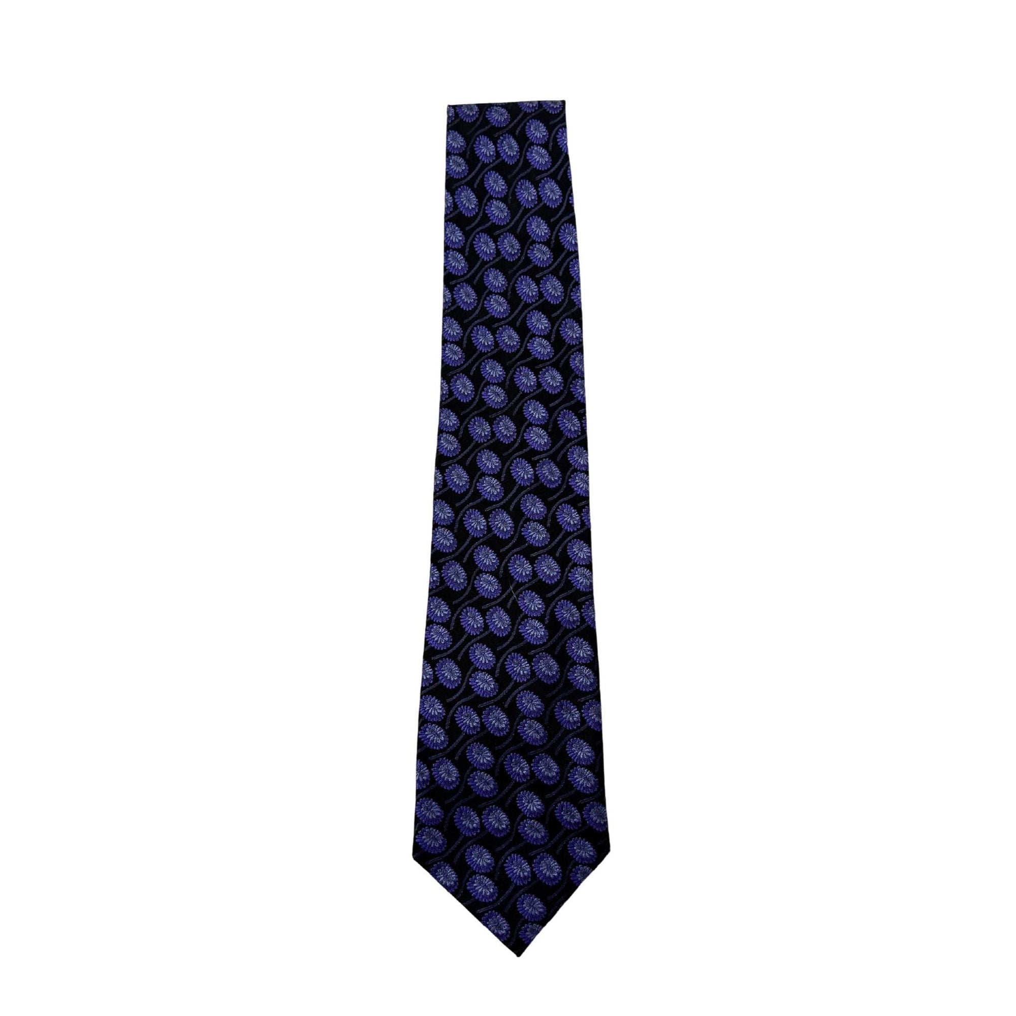 PAUL SMITH Archival Mulberry Silk Cobalt Damask & Stripe 9.5cm blue silk tie Paul Smith tie