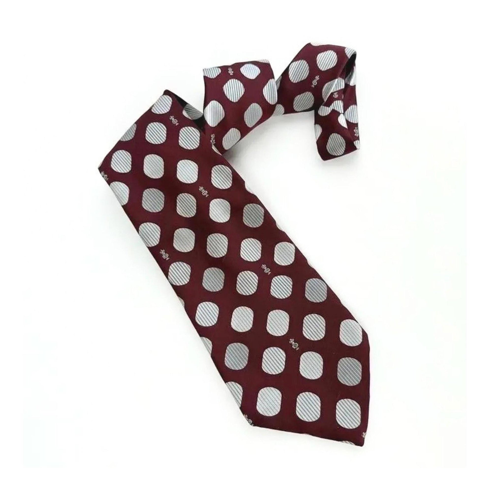 LANVIN Paris tie Burgundy & Slate oversized dot tie 9cm tie LANVIN
