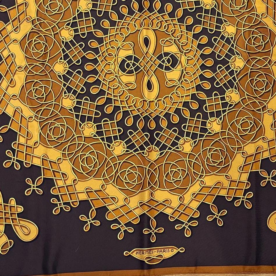 Hermes scarf LES CLES Caty Latham Hermes scarf silk square scarf collectible Hermes Rare Made in France vintage Hermes Keys scarf blue