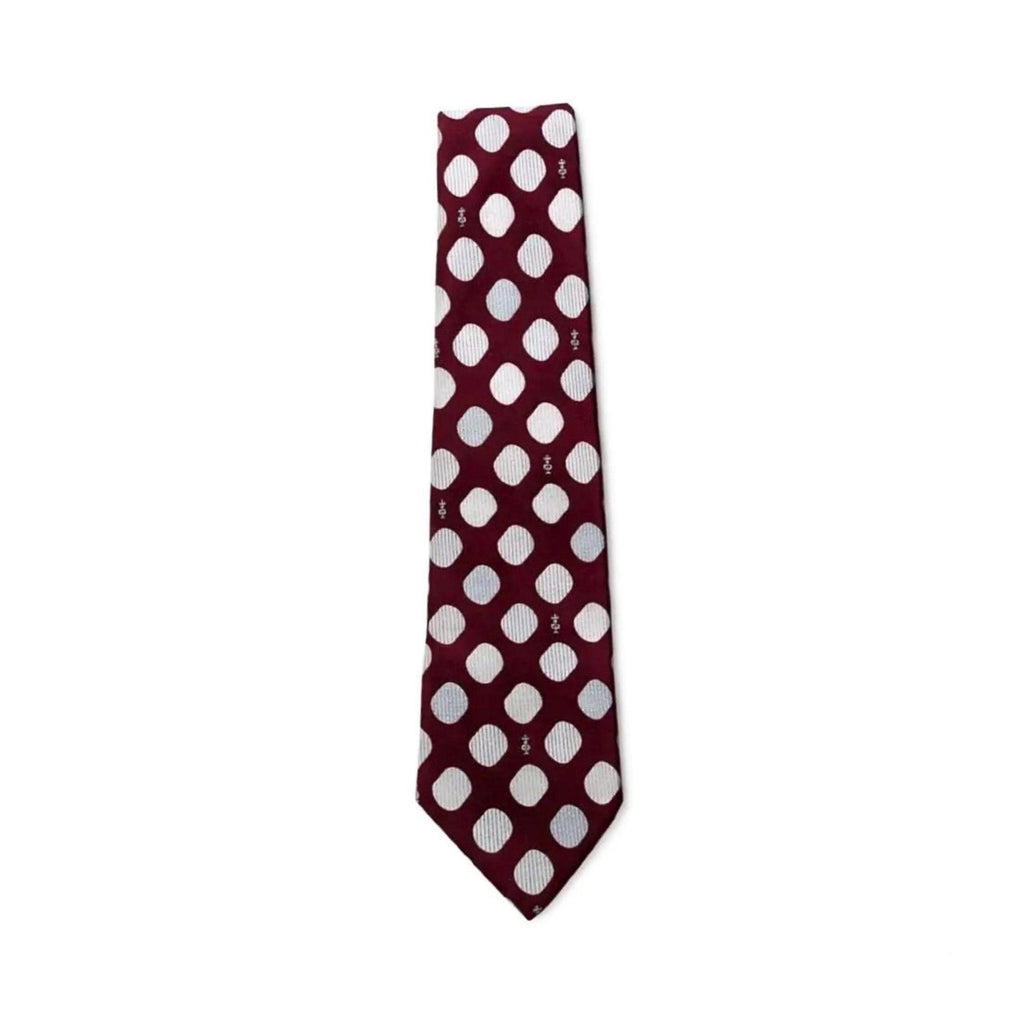 LANVIN Paris tie Burgundy & Slate oversized dot tie 9cm tie LANVIN
