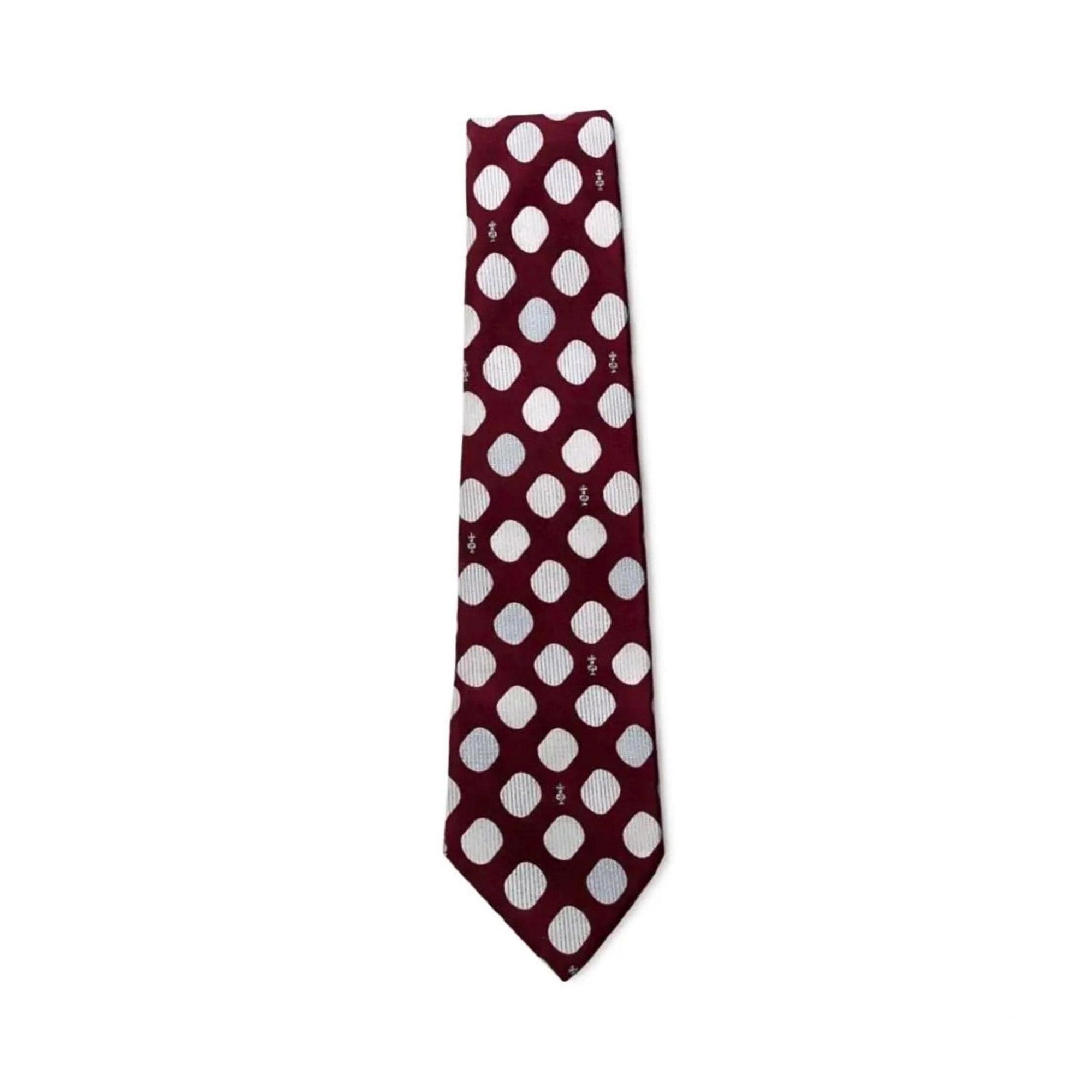 LANVIN Paris tie Burgundy & Slate oversized dot tie 9cm tie LANVIN