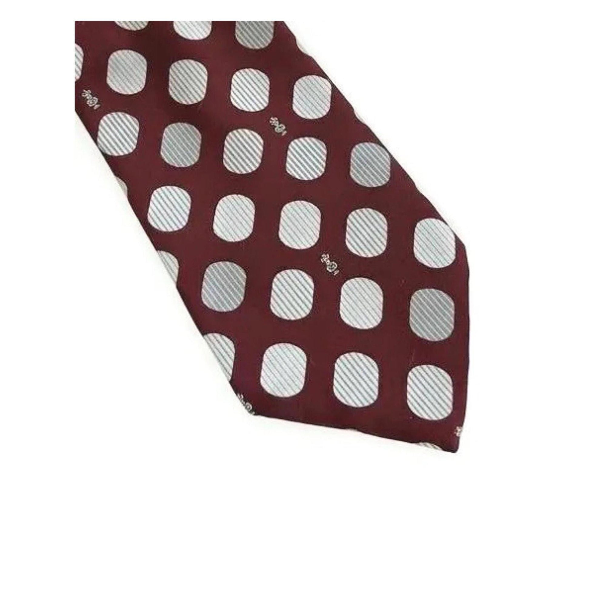 LANVIN Paris tie Burgundy & Slate oversized dot tie 9cm tie LANVIN